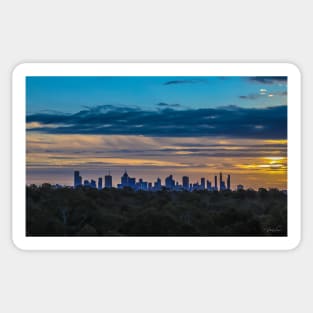 Melbourne Sunset from Yarra Boulevard, Victoria, Australia. Sticker